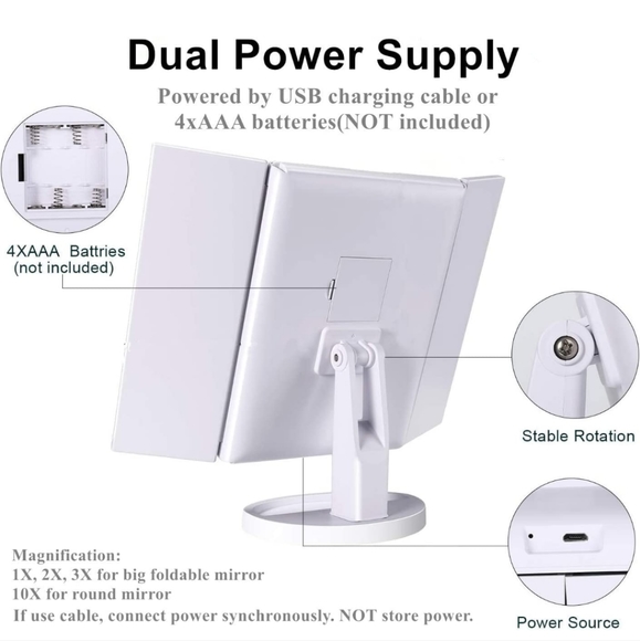 LED lighted makeup mirror -NIB - Picture 3 of 9
